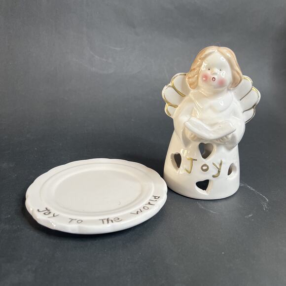 Hermitage Pottery Angel Tealite –“Joy to the World” Signed John Toth VTG Ceramic - Picture 8 of 11